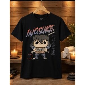 Funko Pop! Tees Demon Slayer Inosuke Hashibira Graphic T-Shirt  Black [C